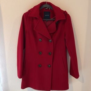 Nautica Red Pea Coat, Never Worn, Hooded, Beautiful and very warm. Size M